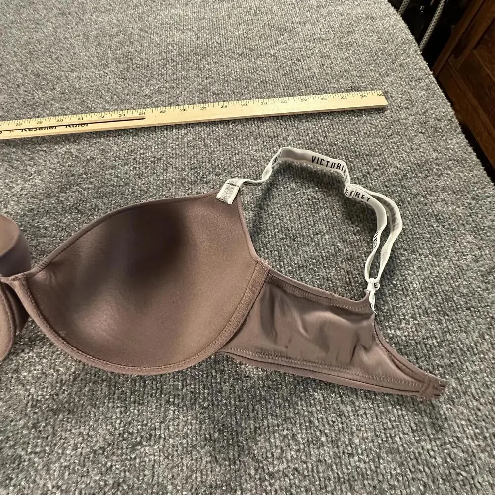 Victoria's Secret T-Shirt‎ Lightly Lined Scoop Demi Bra Logo Strap 34DD #532 - Picture 7 of 11
